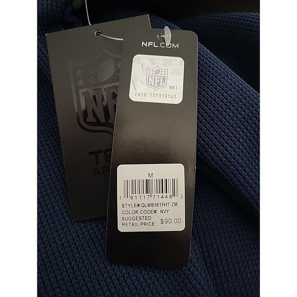 NFL Houston Texans Men’s M 1/4 Zip Pullover Blue Football Waffle Knit NEW - Picture 14 of 16